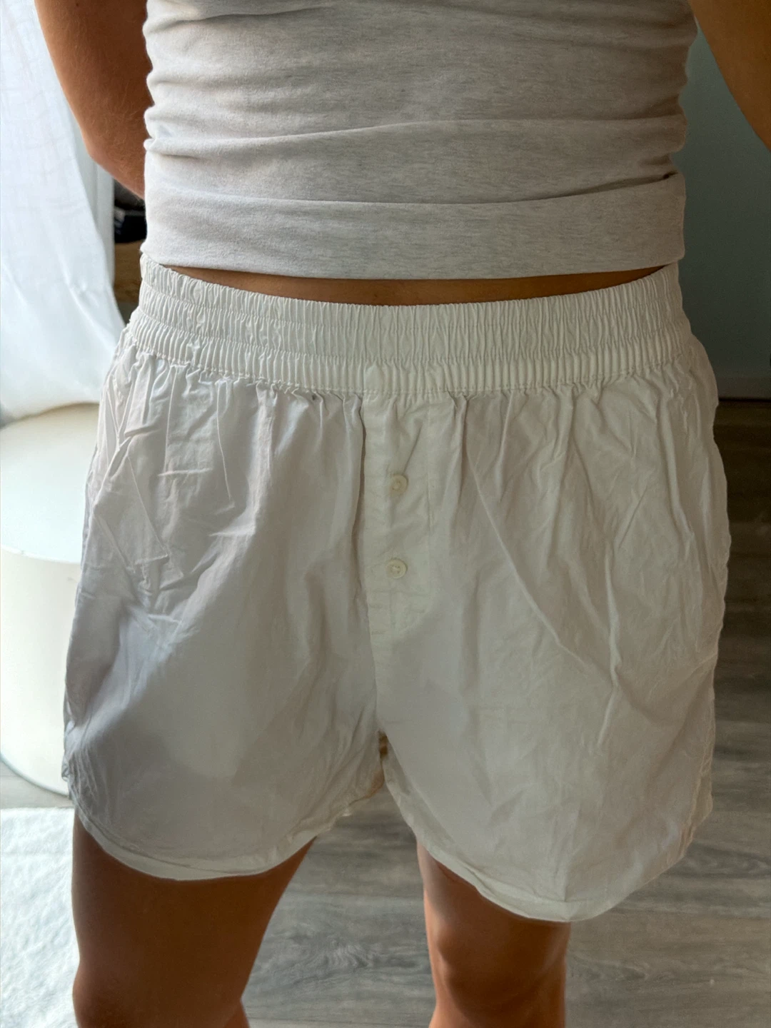 Cotton White balloon/boxer Shorts - photo 2