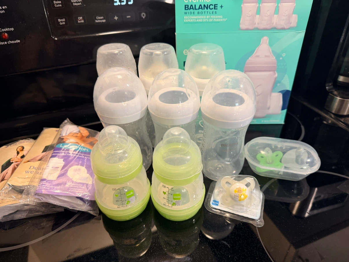 Baby Bottle Bundle – Philips Avent, Evenflo, MAM, Soothers