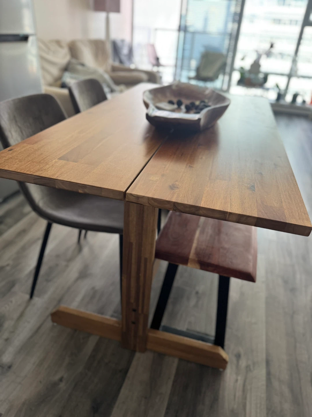 Wooden Dining Table with Bench - photo 3