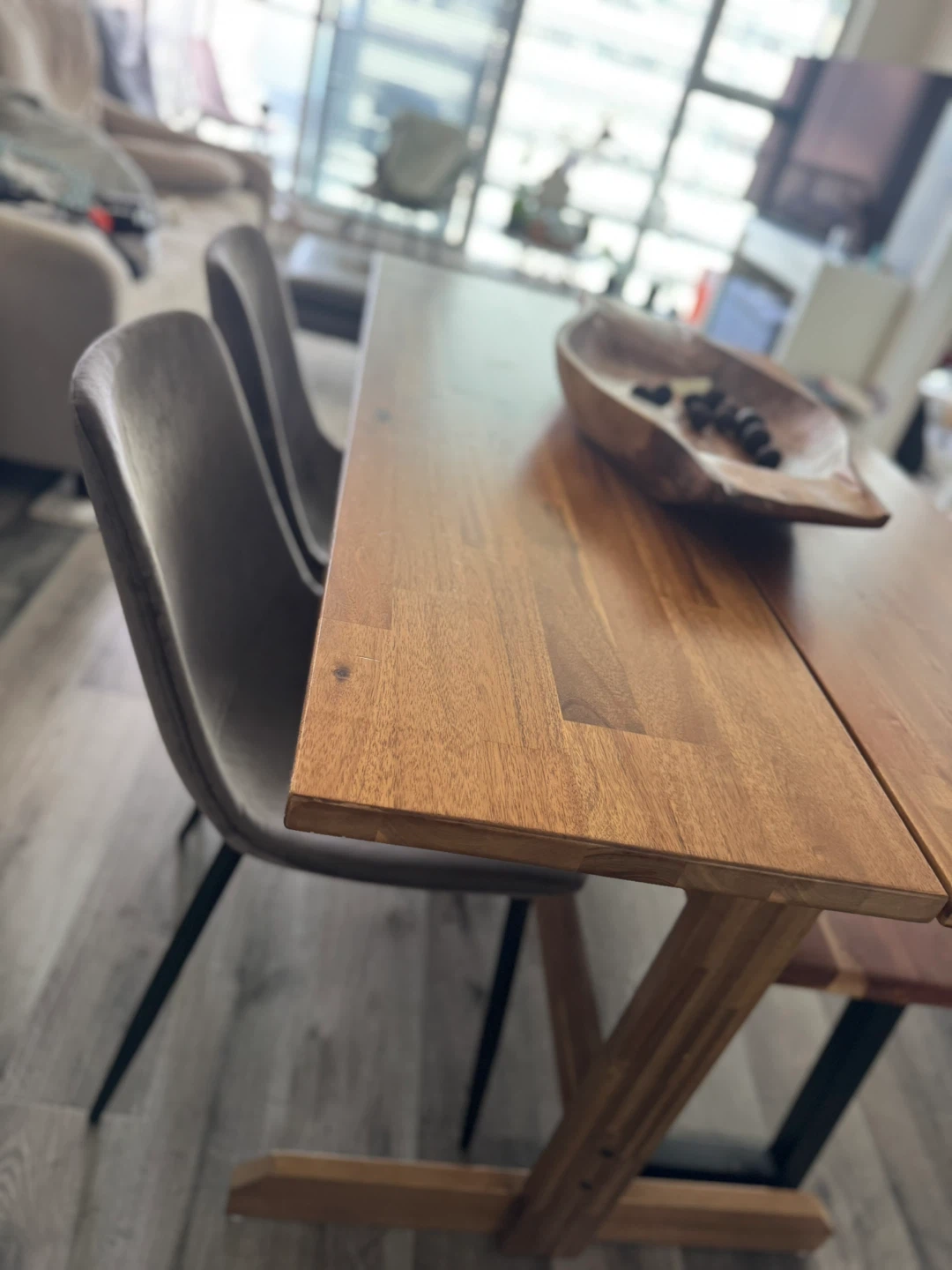 Wooden Dining Table with Bench