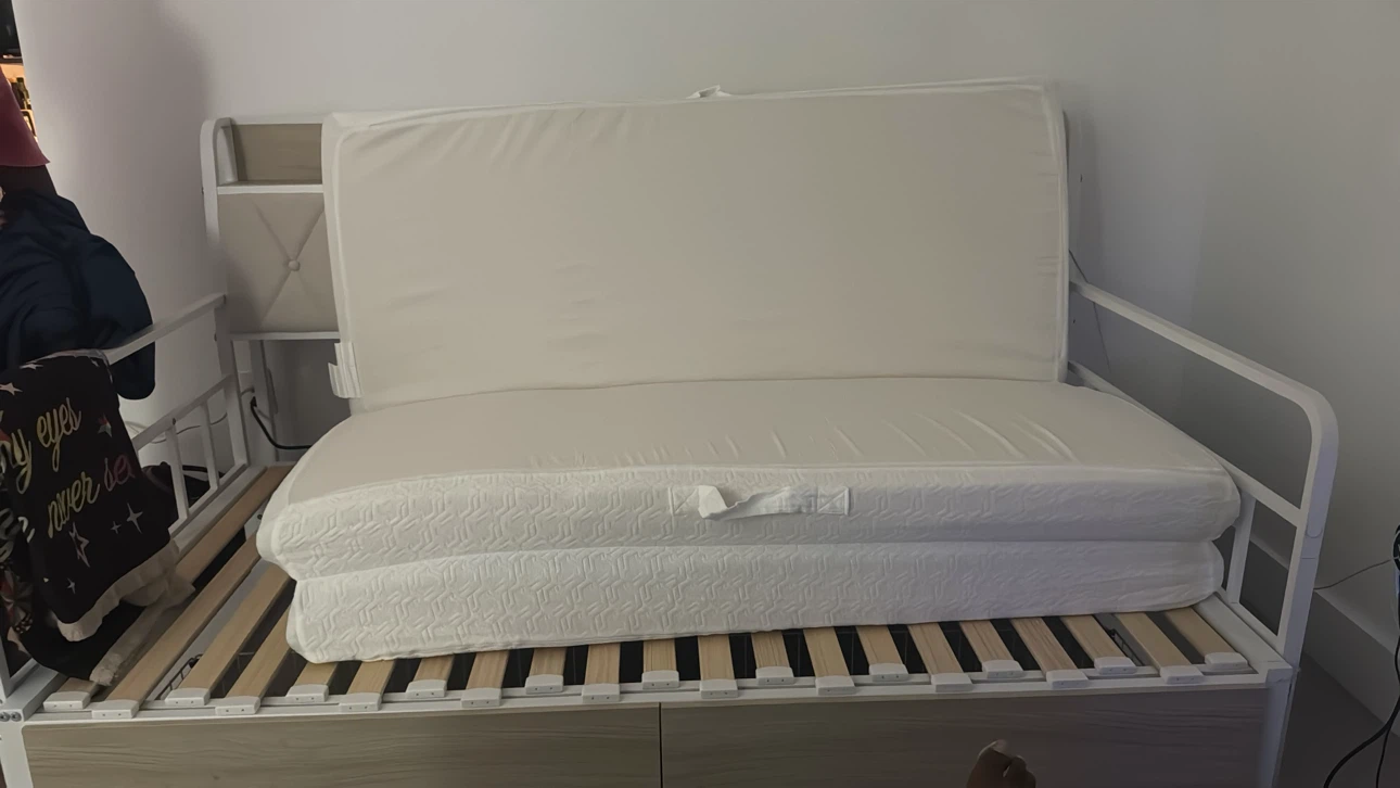White Metal Daybed with Headboard and Drawers - photo 2