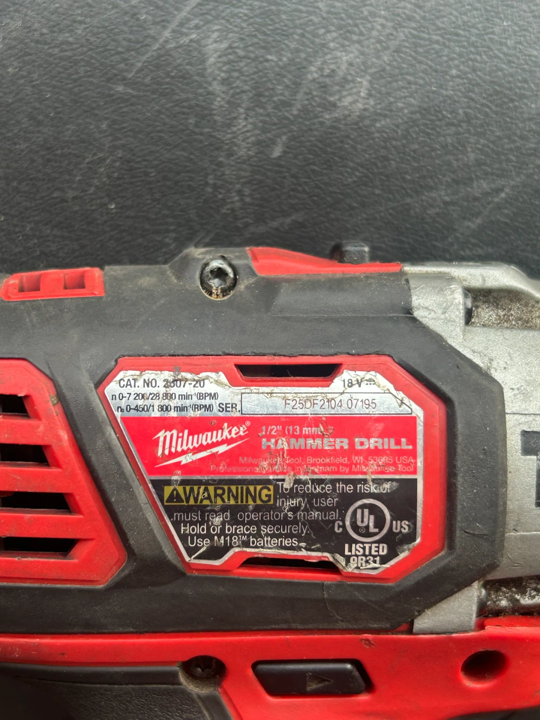 Milwaukee M18 1/2" Hammer Drill 2807-20 - photo 3