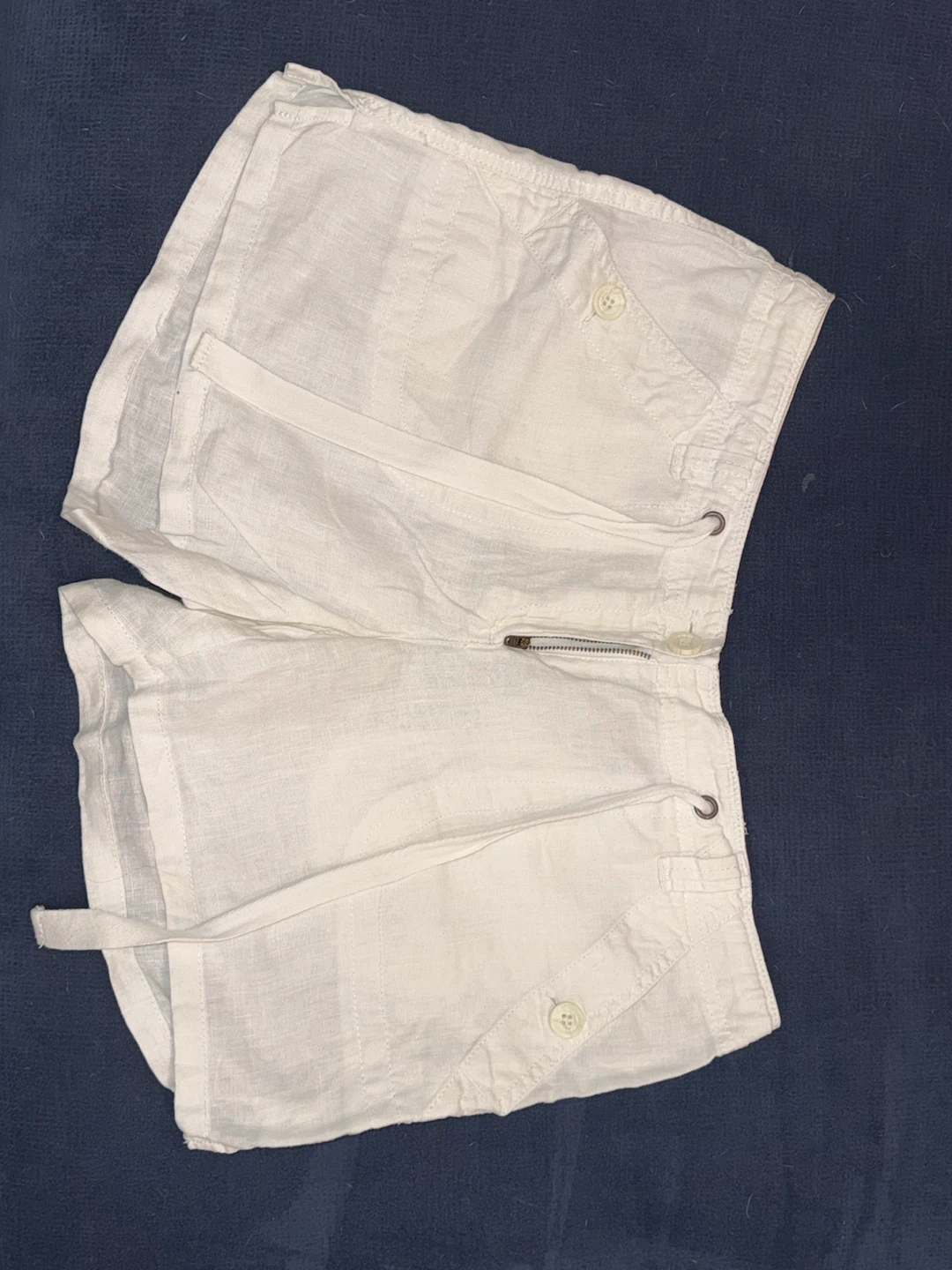 White Linen Shorts
