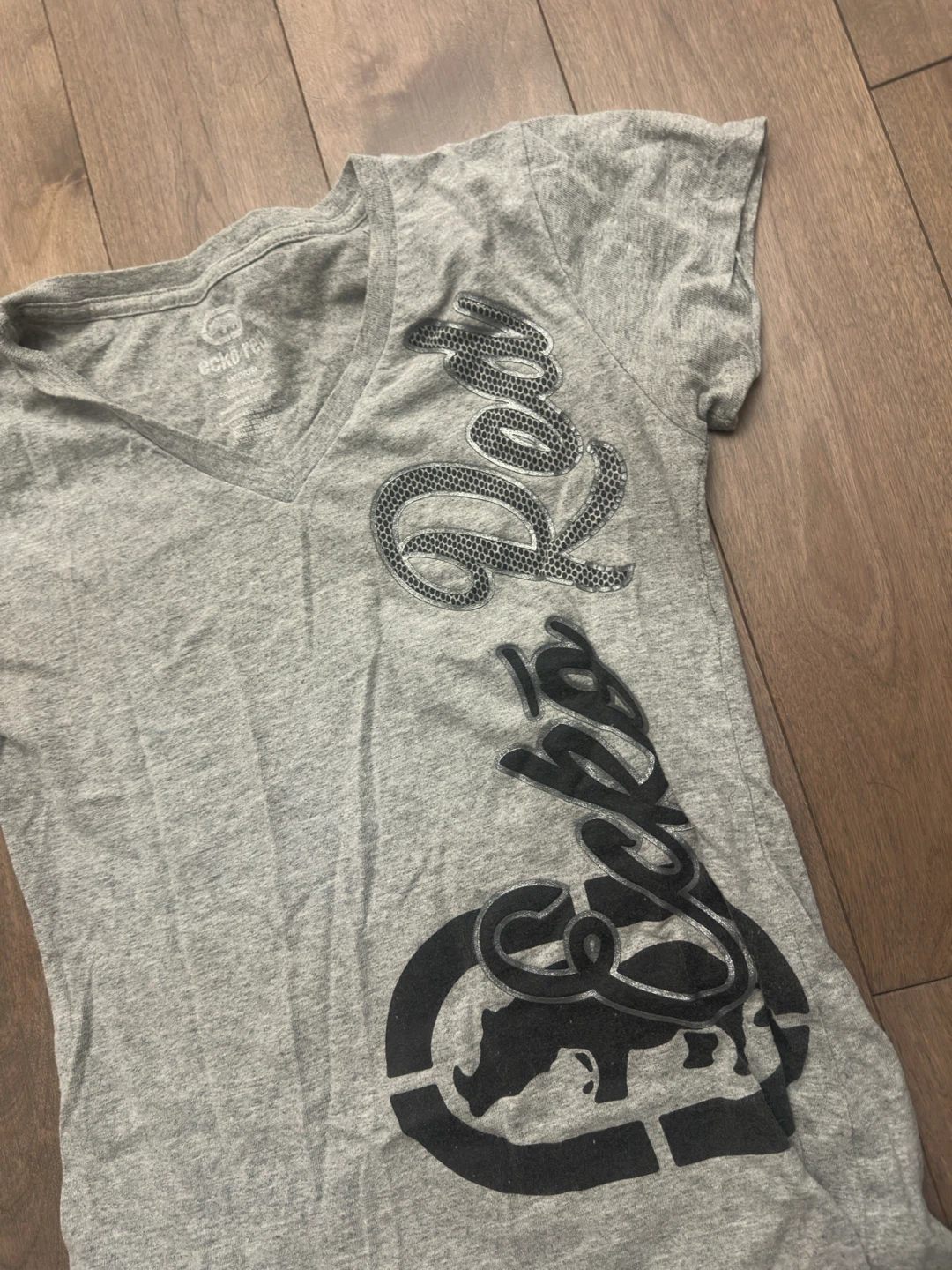 y2k Ecko Unltd. Grey V-Neck T-Shirt - photo 2