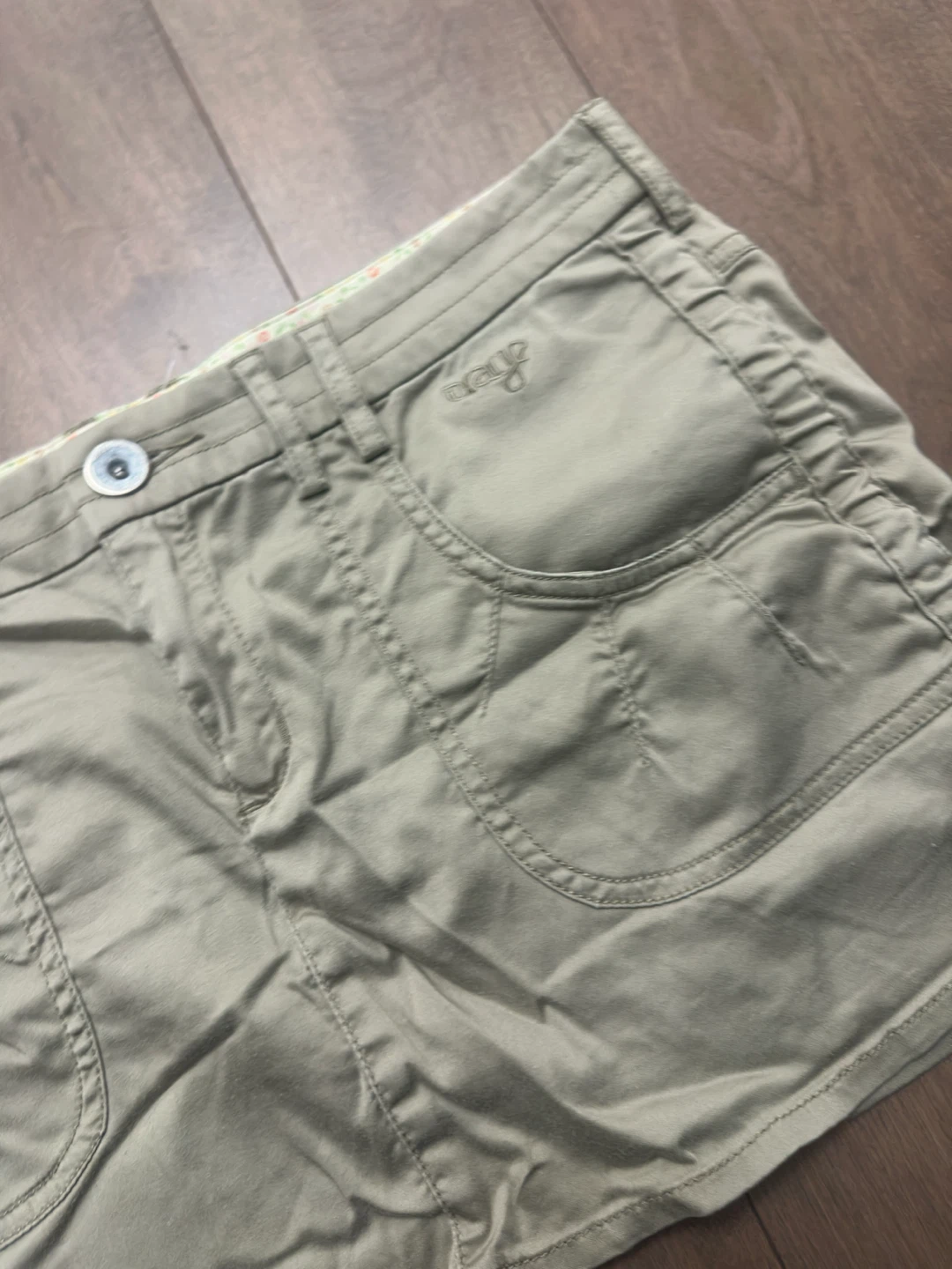 y2k Khaki Cargo Skirt Size 5 - photo 2
