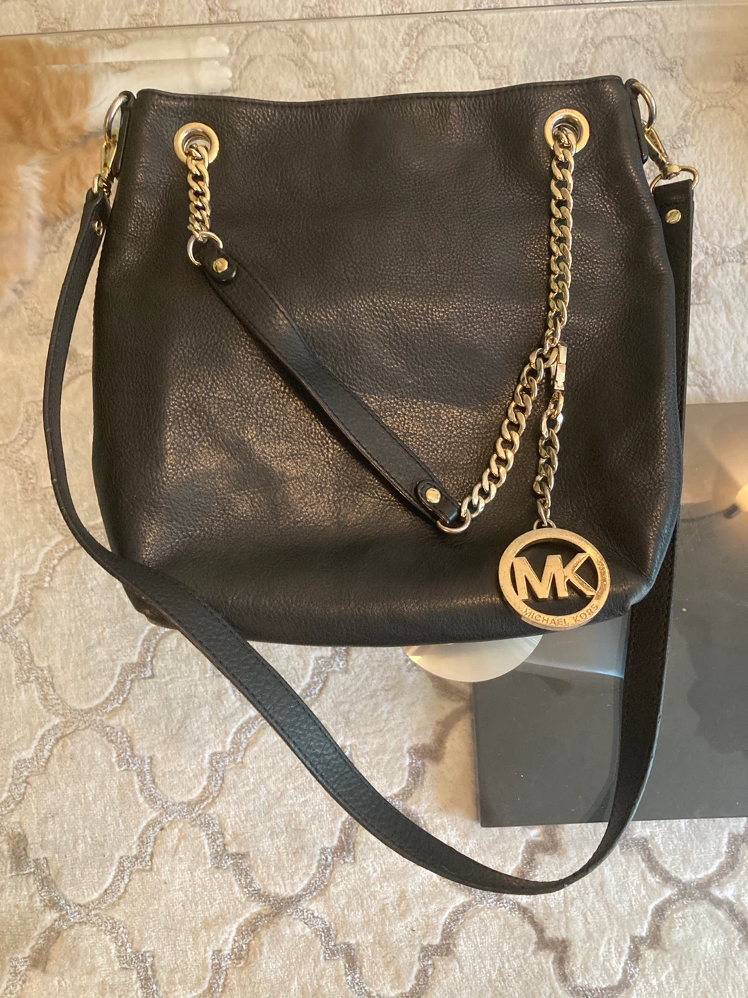 Michael Kors Black Leather Crossbody Bag