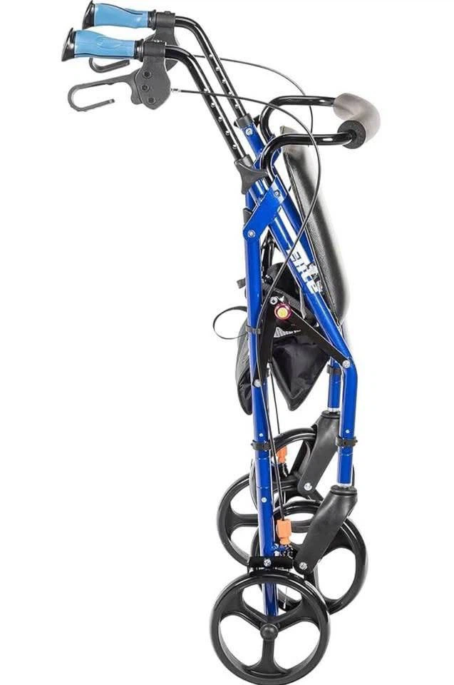 Brand new Blue Elite 4-Wheel Walker with Seat and bag - 55% OFF - photo 2