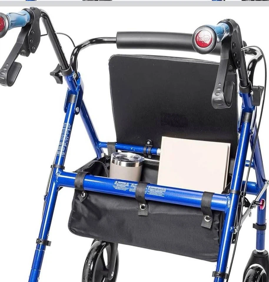 Brand new Blue Elite 4-Wheel Walker with Seat and bag - 55% OFF - photo 3