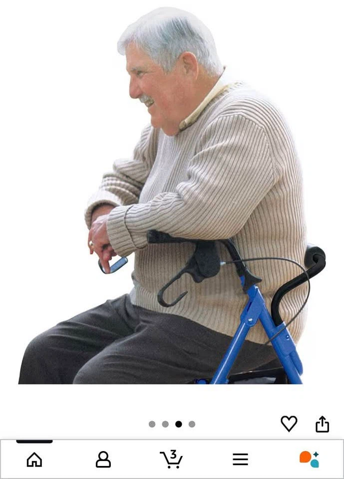 Brand new Blue Elite 4-Wheel Walker with Seat and bag - 55% OFF - photo 5