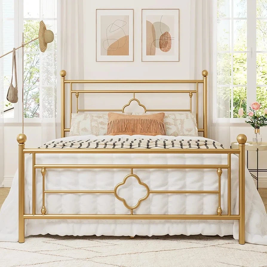 Allewie Twin Size Metal Platform Vintage bedframe