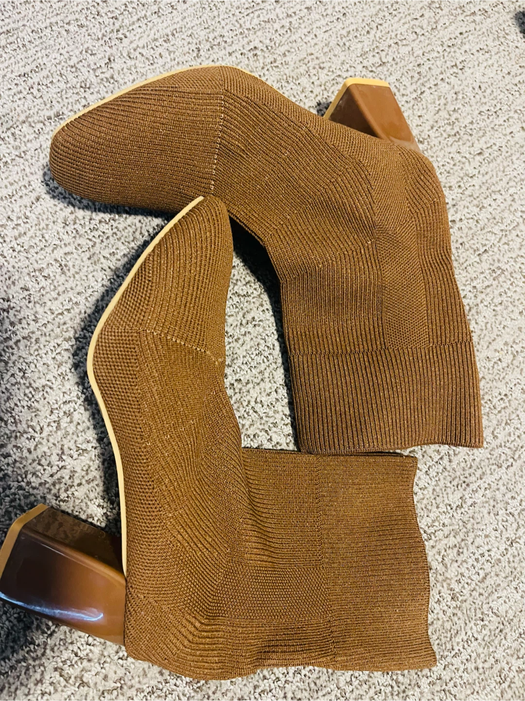 Brown Knit Sock Boots - photo 2