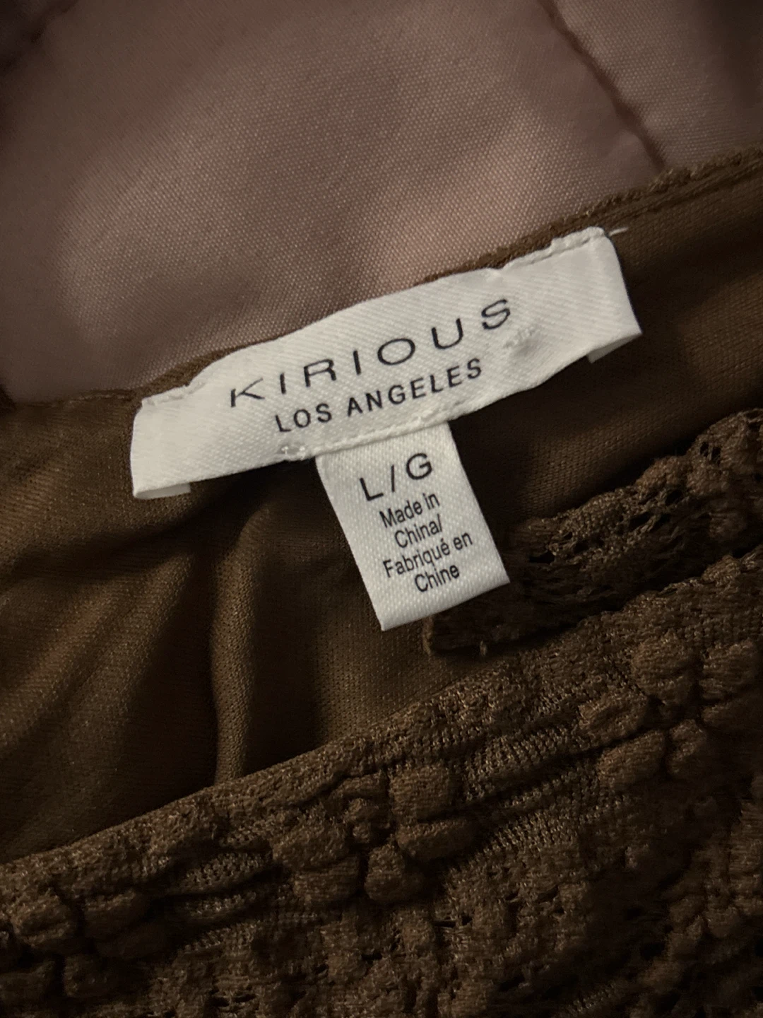 KIRIOUS LOS ANGELES Brown Lace Tank Top - photo 3