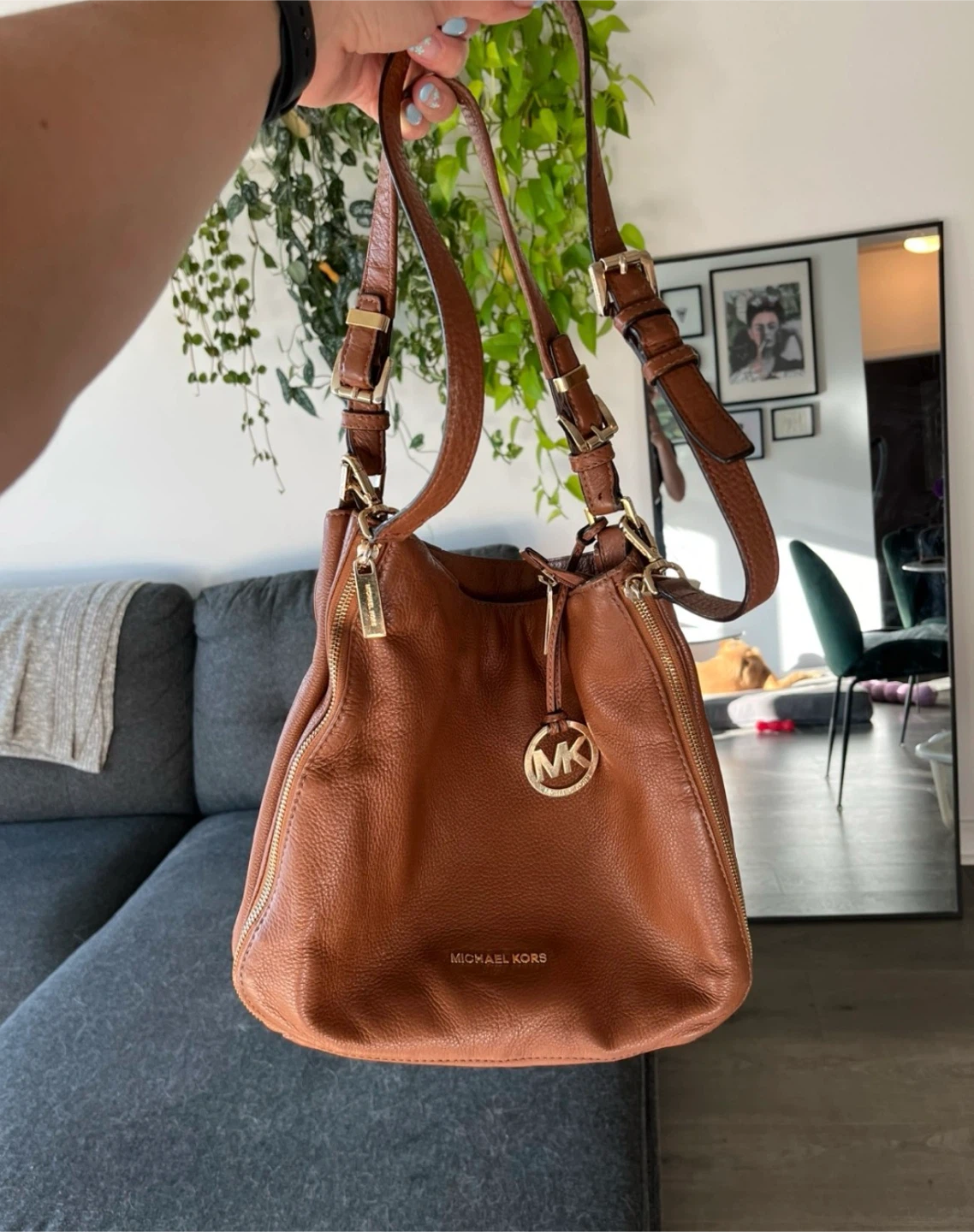 Michael Kors Brown Leather Shoulder Bag