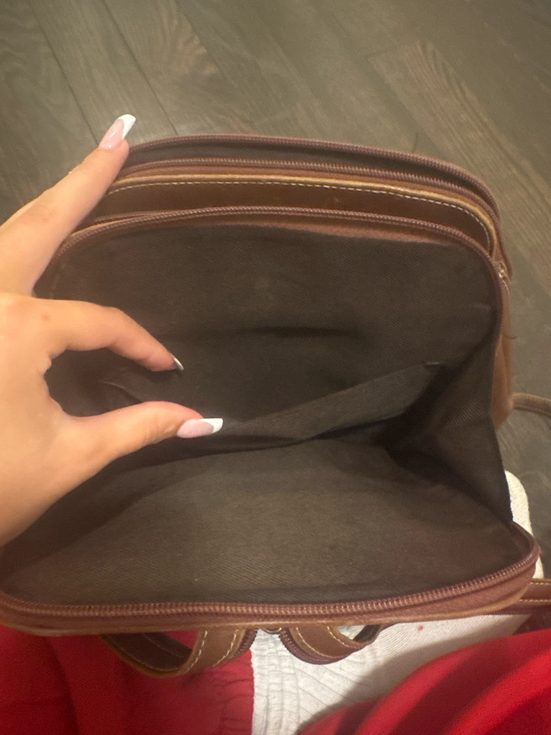 Brown Leather Patchwork Backpack - photo 4