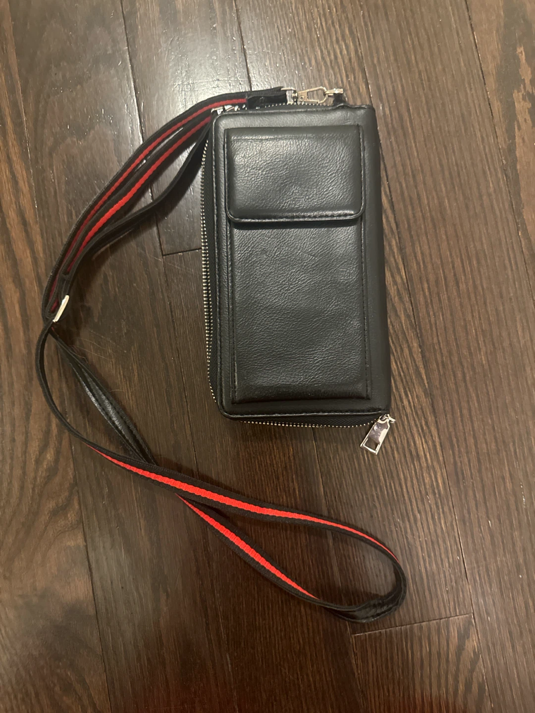 Black Faux Leather Wristlet Wallet