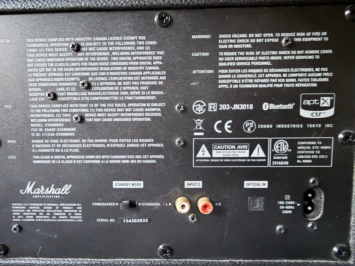 Marshall Stanmore Bluetooth Speaker - Not Working - photo 5