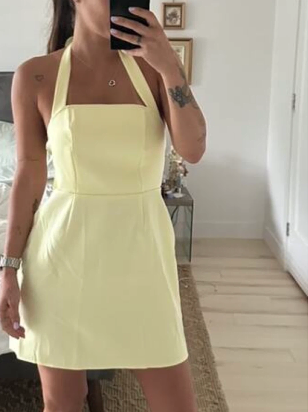 Yellow Halter Neck Mini Dress - photo 3