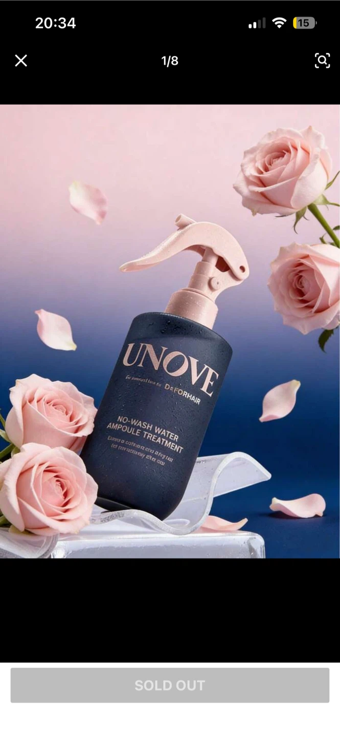 UNOVE No-Wash Water Ampoule Treatment (used once)
