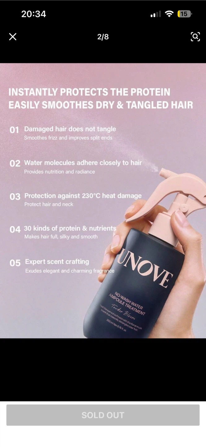 UNOVE No-Wash Water Ampoule Treatment (used once) - photo 2