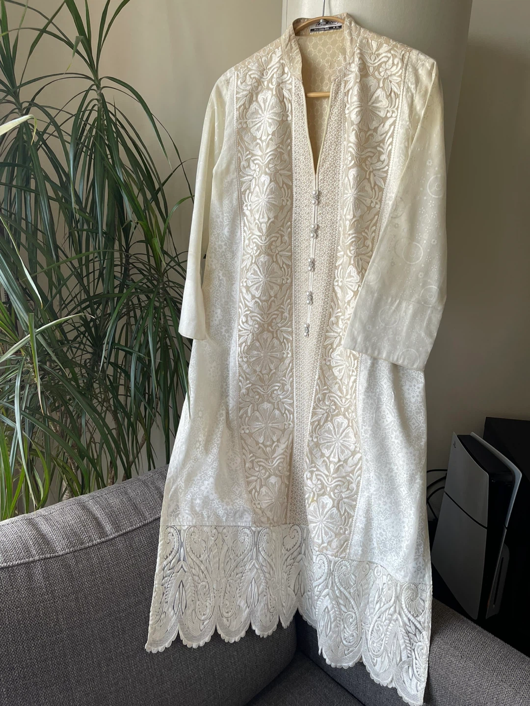 Pure cotton Embroidered Kurti with Pants and Dupatta