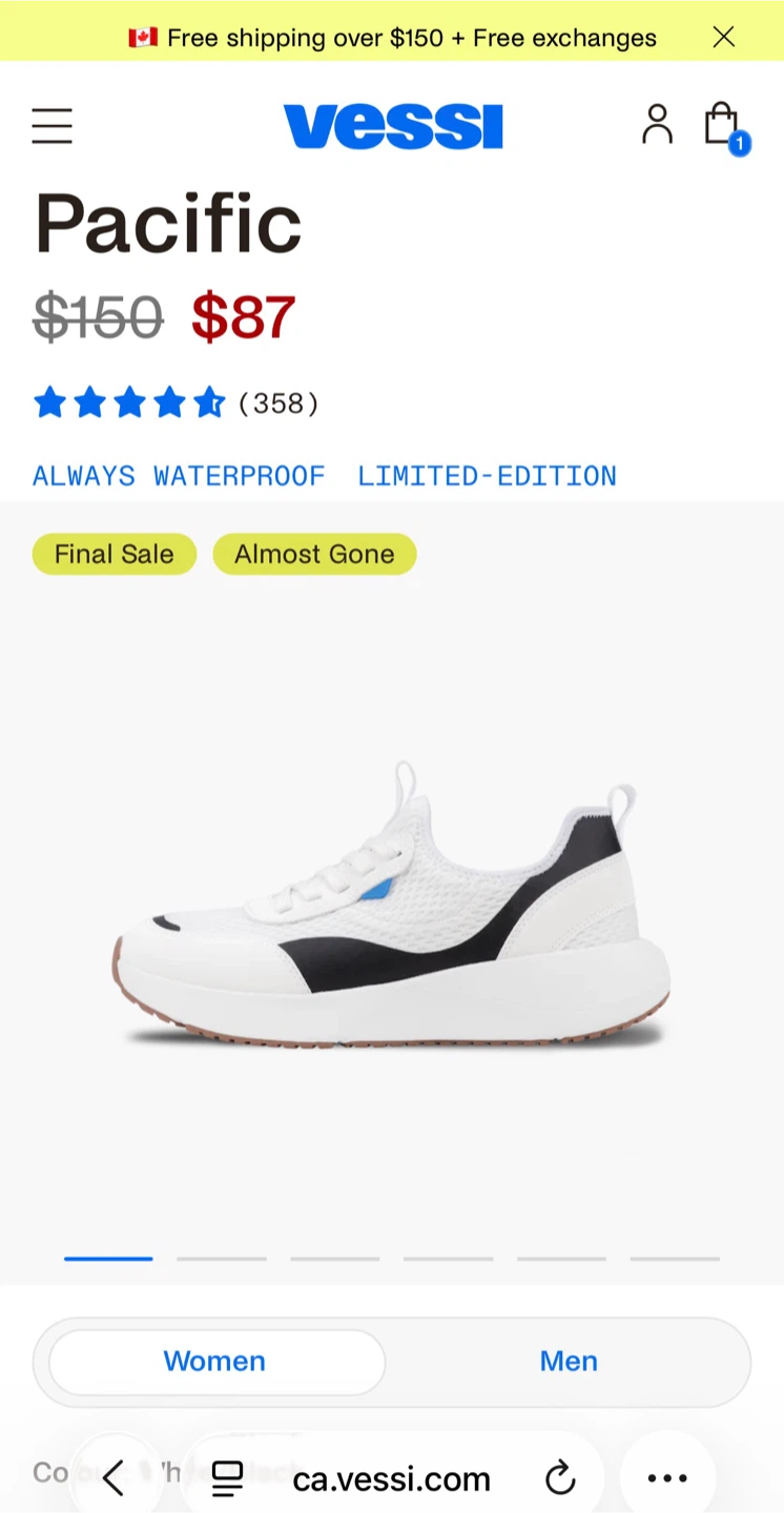 Brand new Vessi Pacific Waterproof Sneakers White
