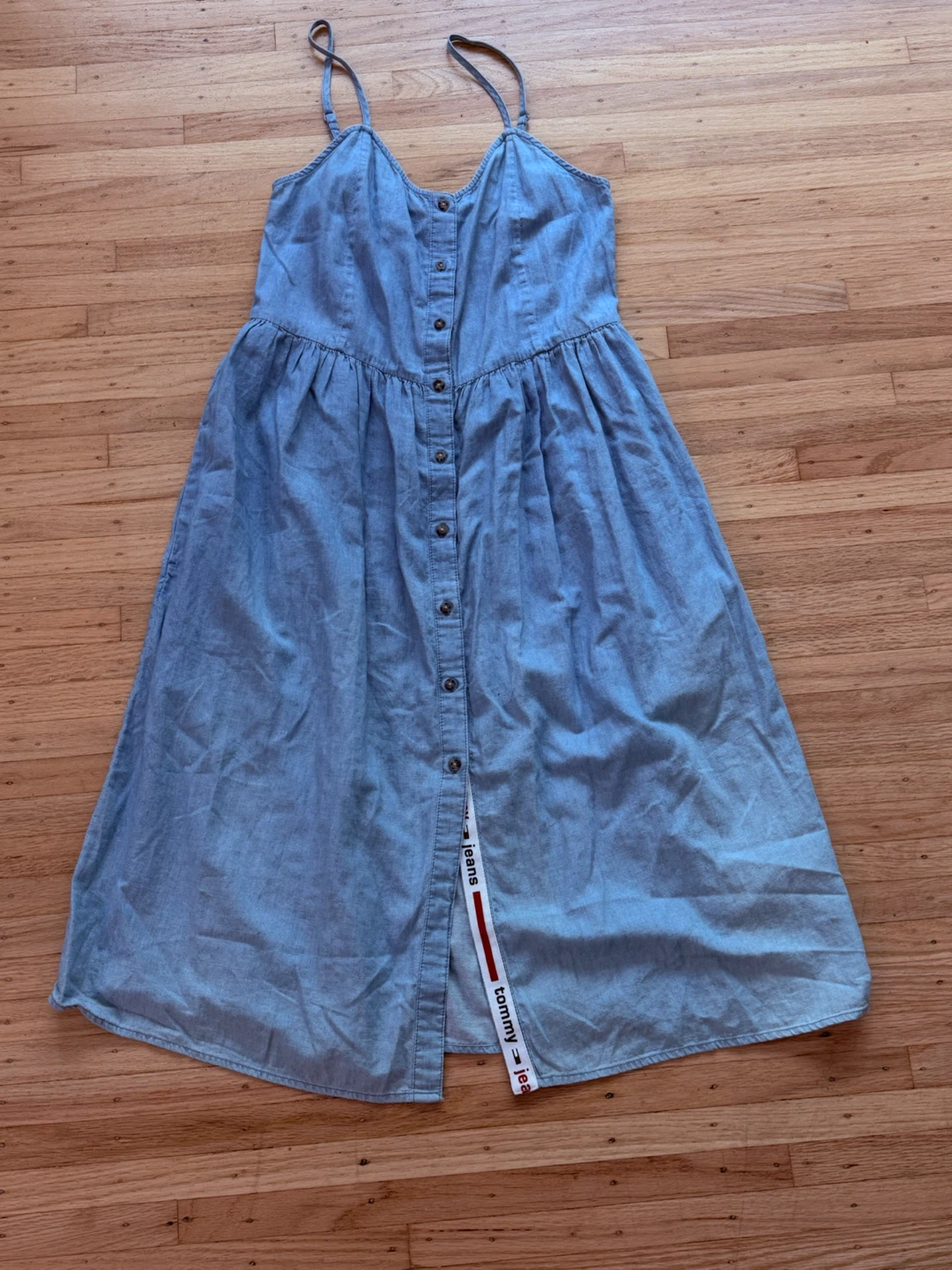Tommy Jeans Denim Button-Up Midi Dress XS