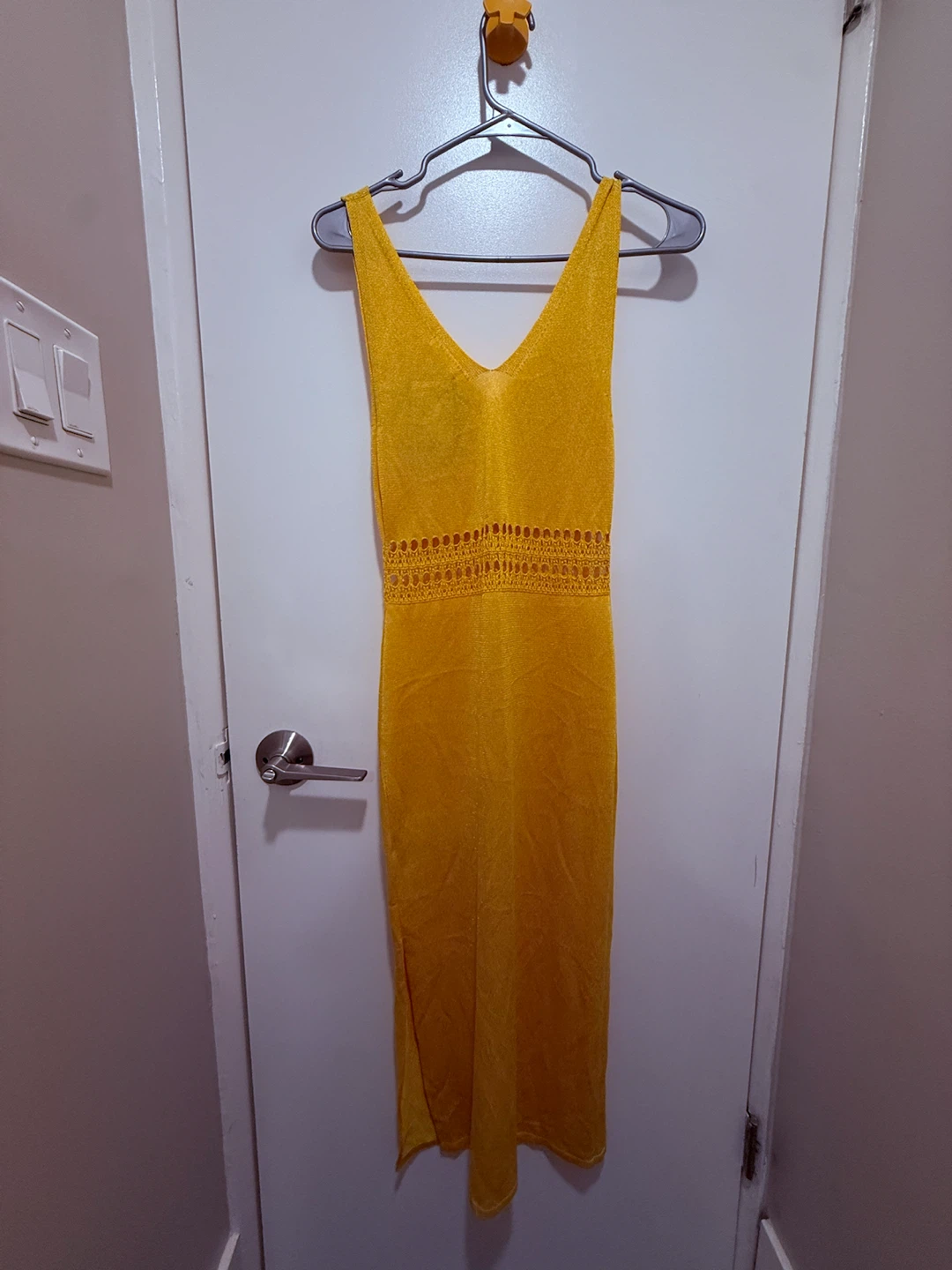 H&M Yellow Knit Maxi Dress Size XS