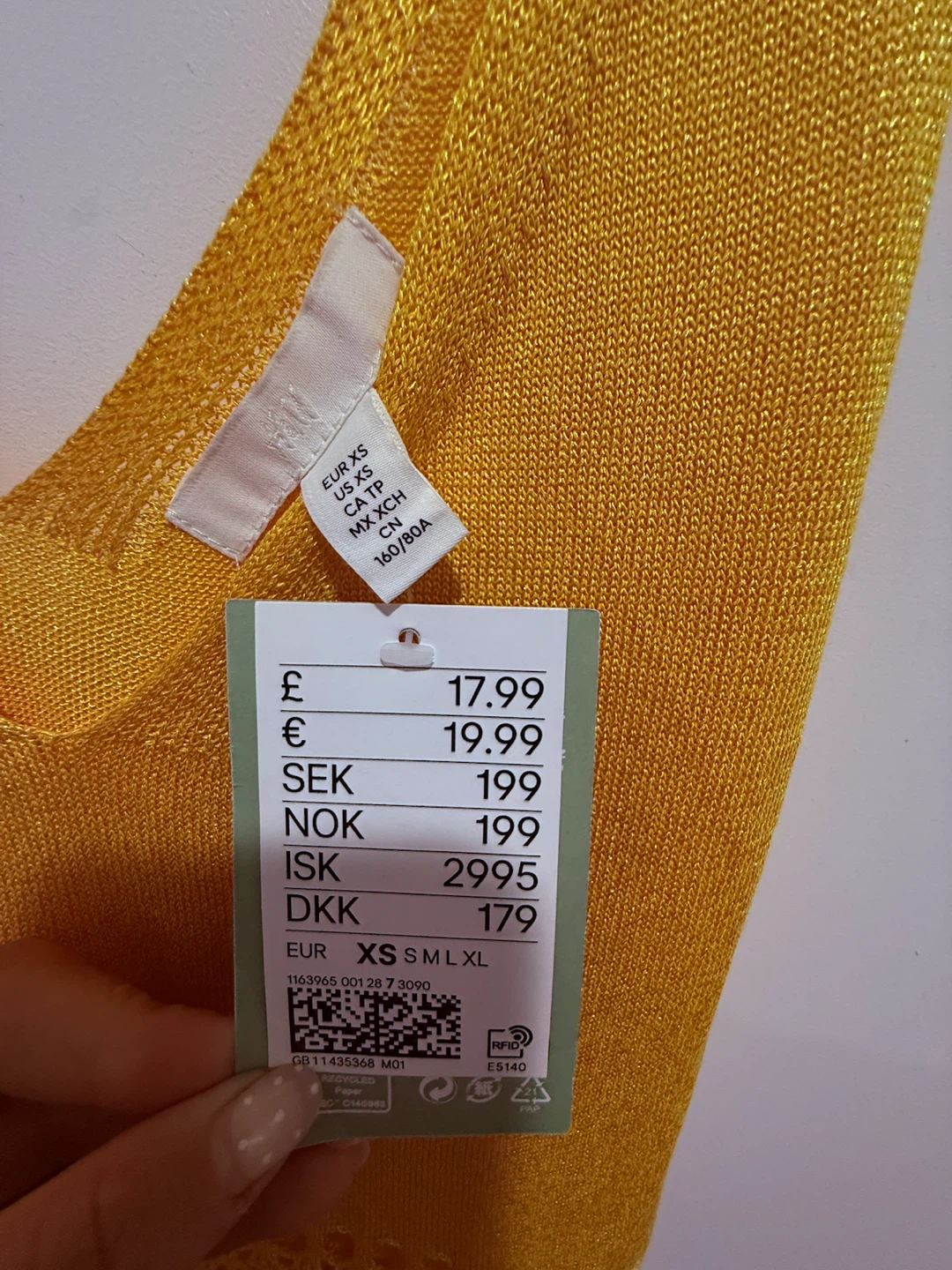 H&M Yellow Knit Maxi Dress Size XS - photo 3