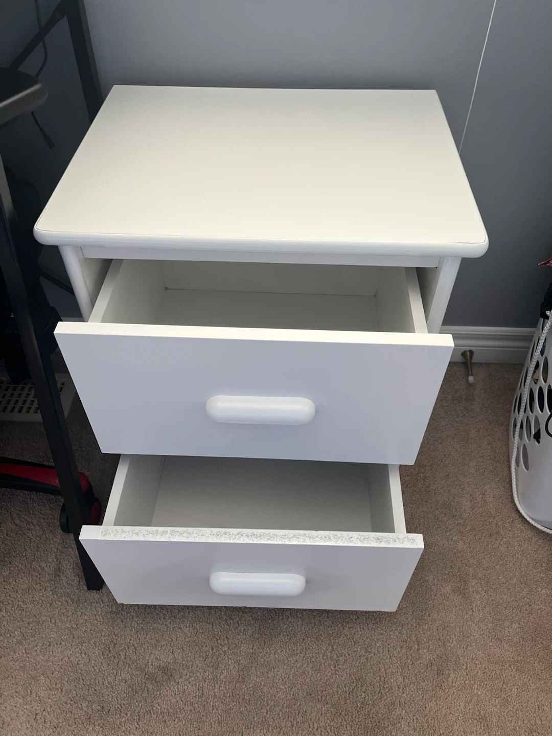 White 2-Drawer Nightstand - photo 2