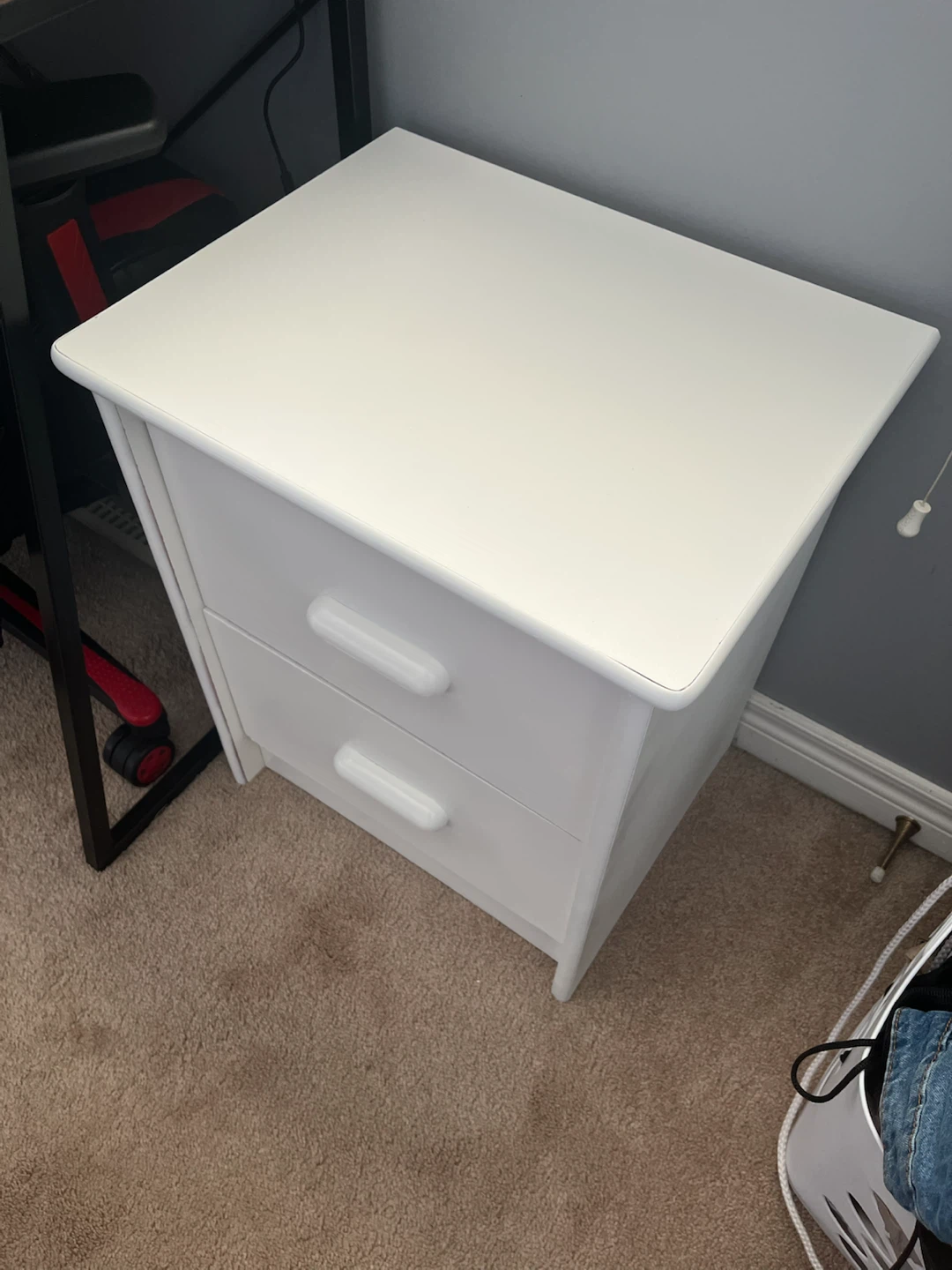 White 2-Drawer Nightstand - photo 3