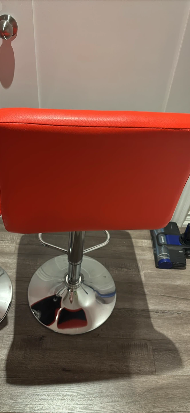 Adjustable bar stools - red chairs for 2