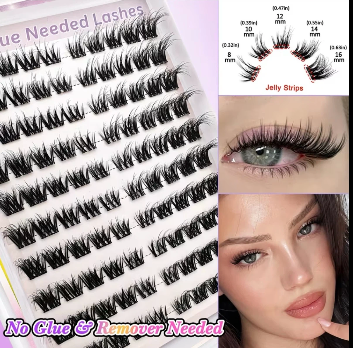 No Glue Needed Cluster Lashes – 100 PCS - photo 2