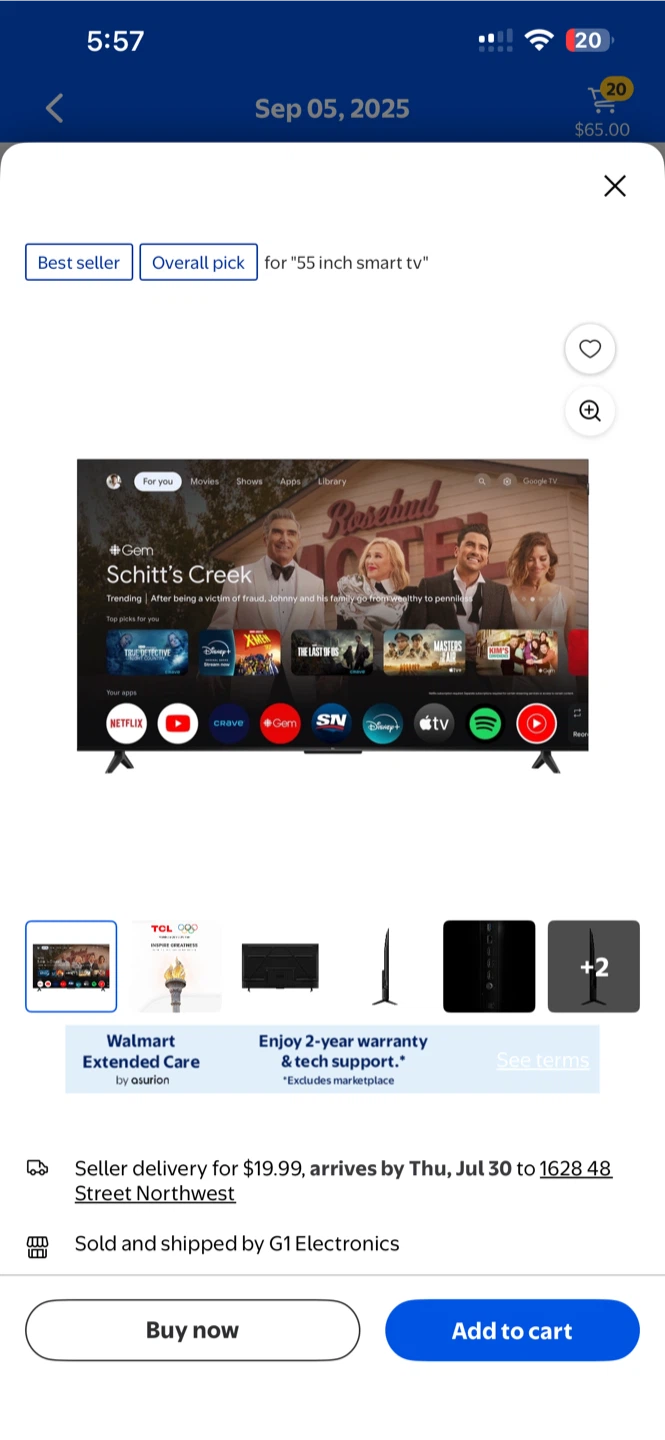 55 “ tv
