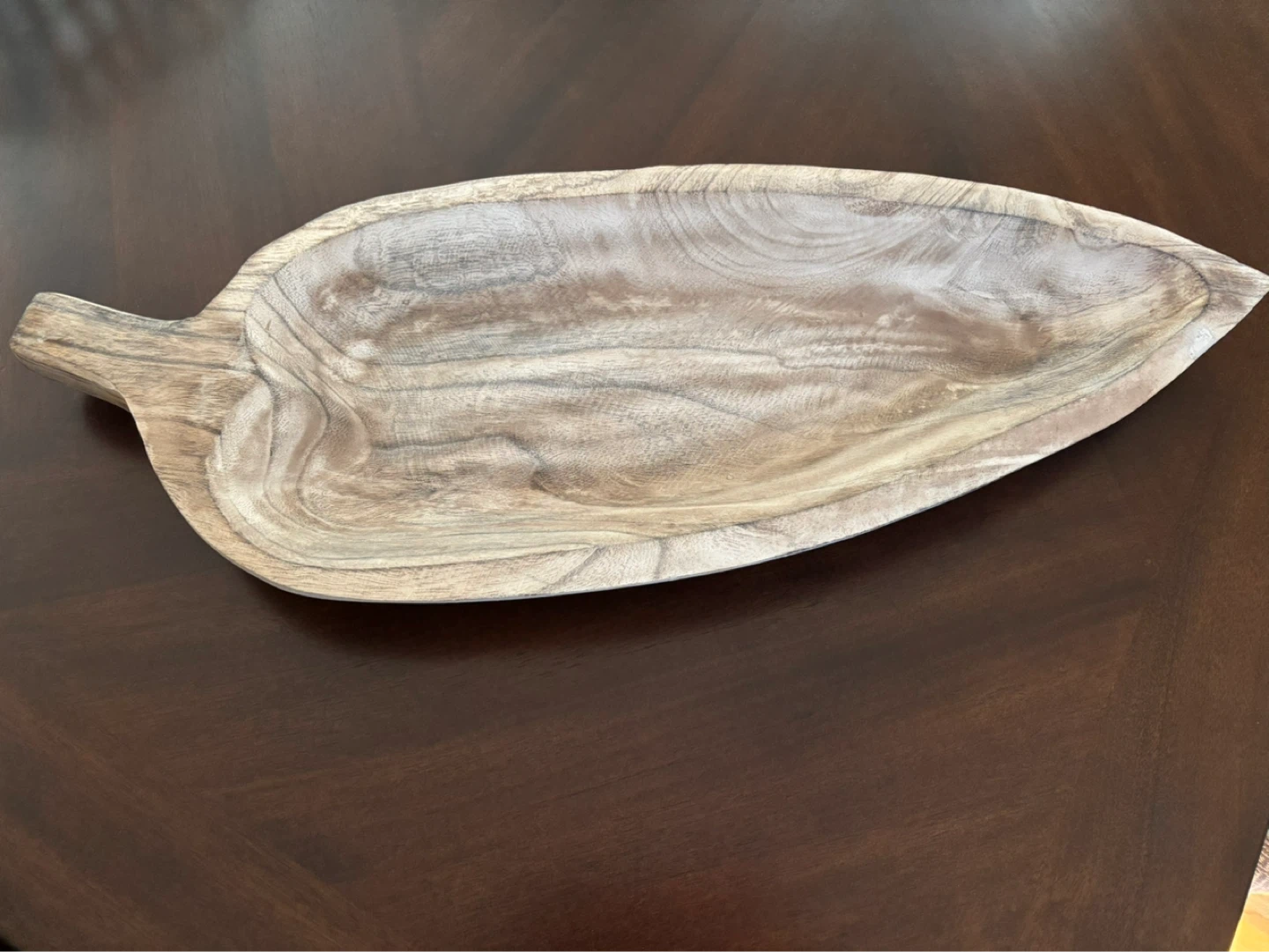 Wooden Leaf-Shaped Serving Tray