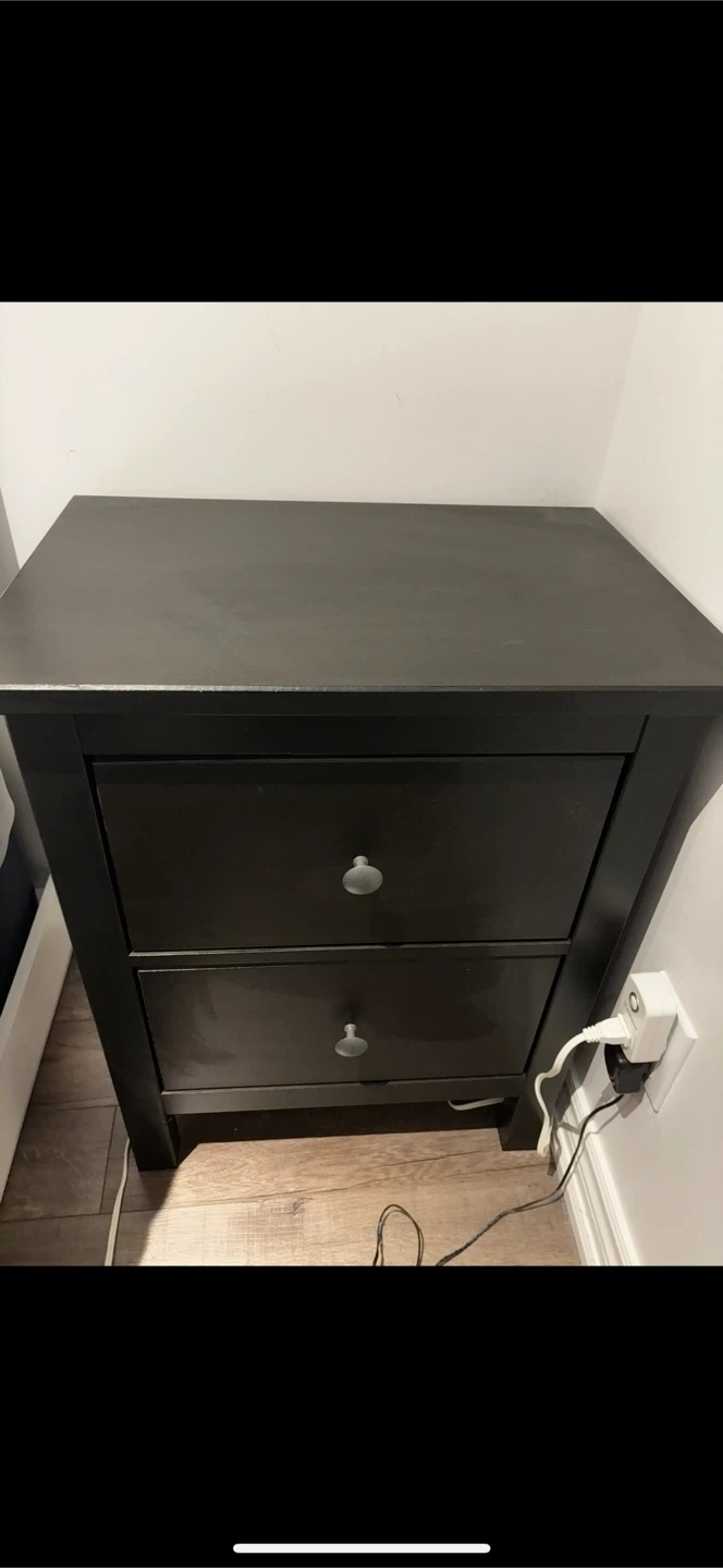 Black 2-Drawer Nightstand (2pcs) - photo 4