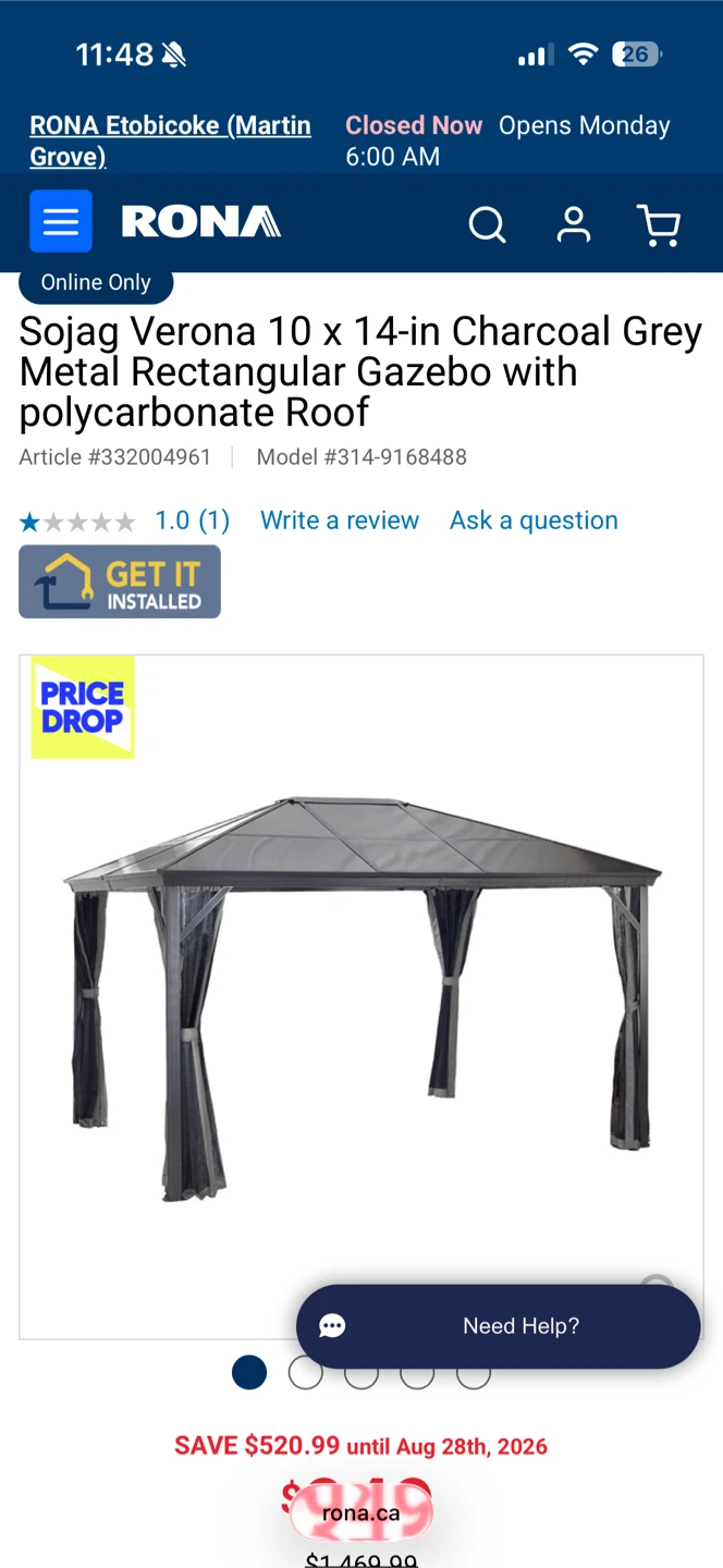 Sojag gazebo 10 x 14 - photo 4