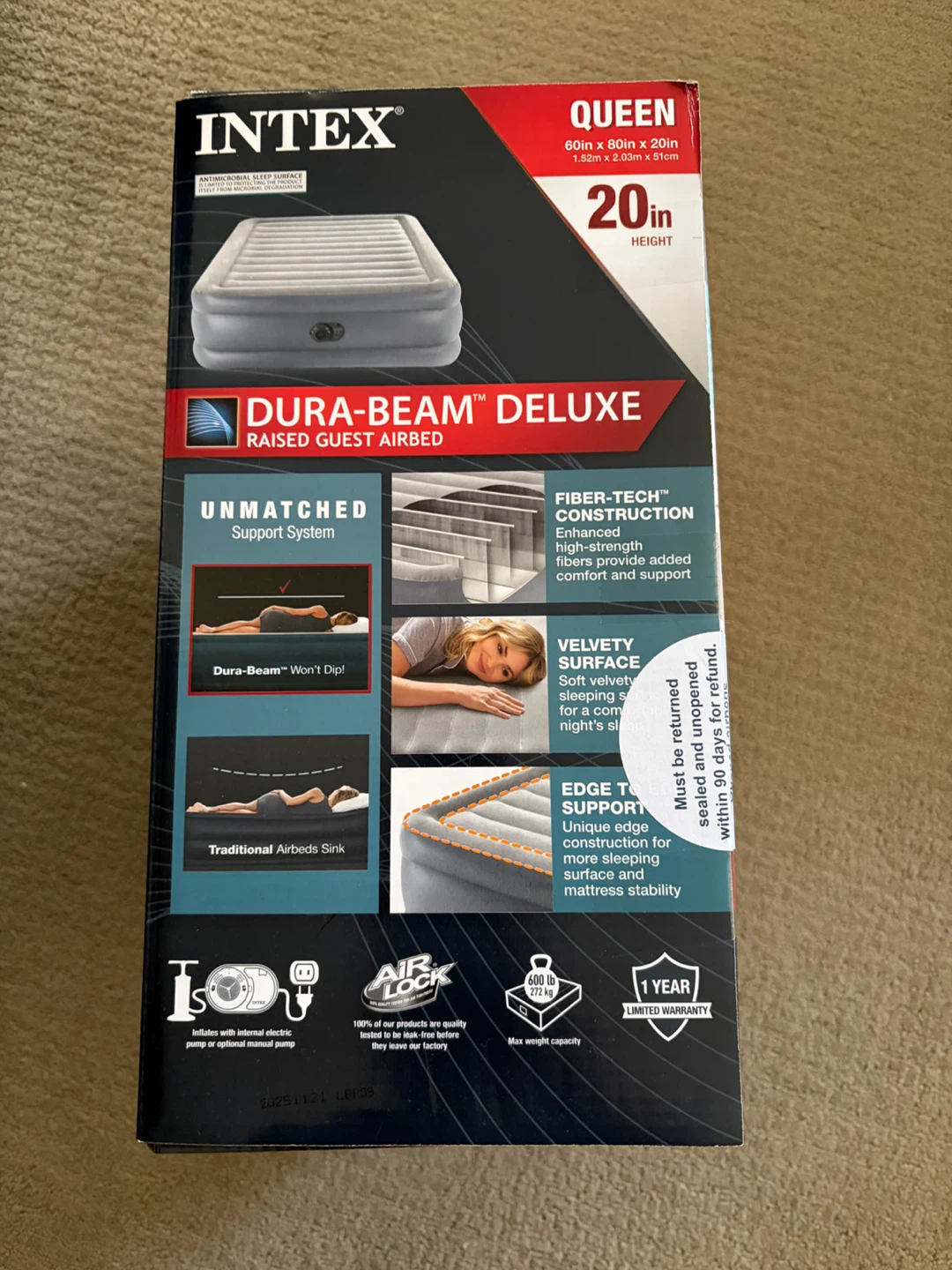 Intex Dura-Beam Queen Air Mattress - photo 2