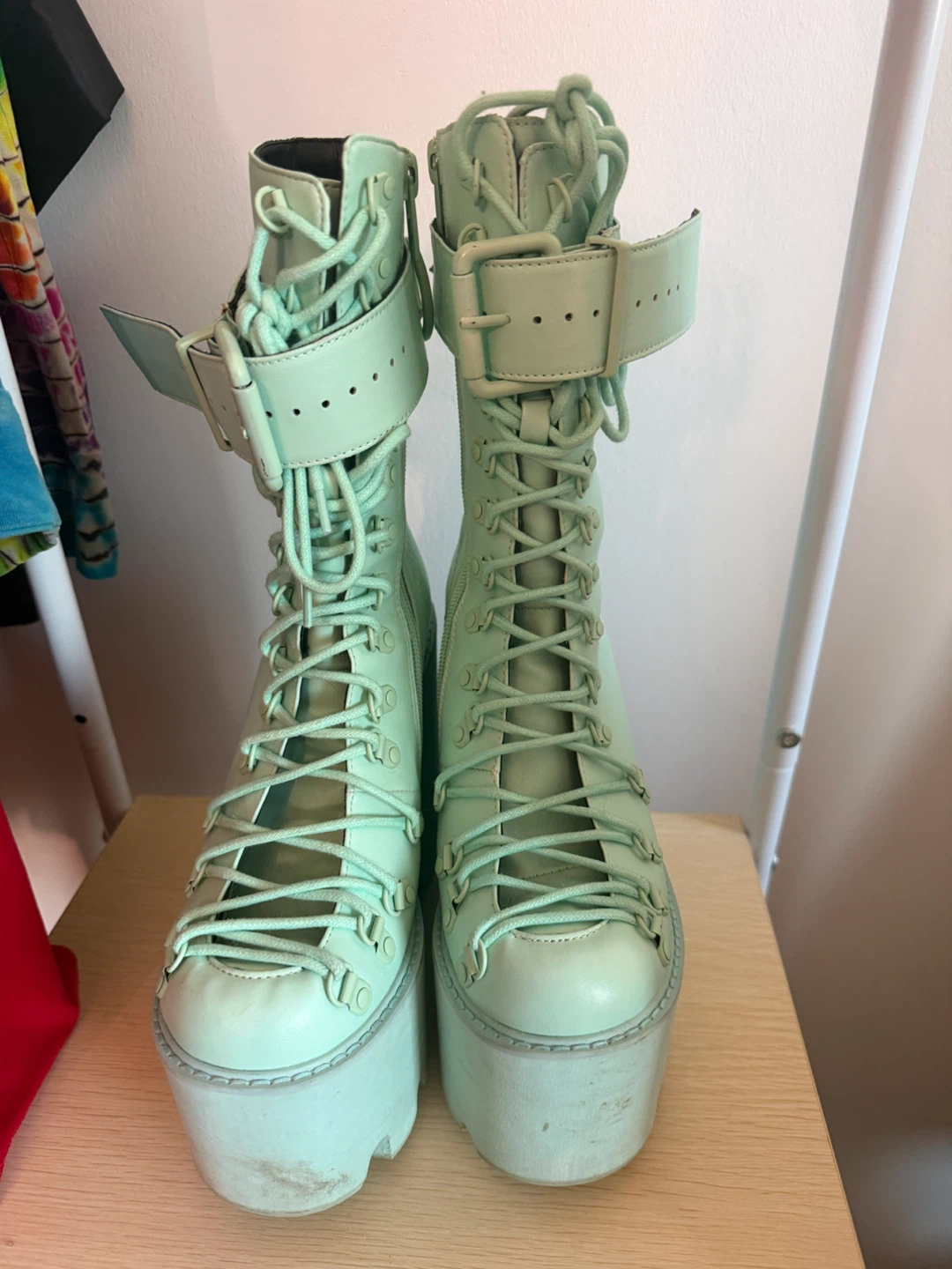 Size 7.5 Demonia Turquoise Boots - photo 2