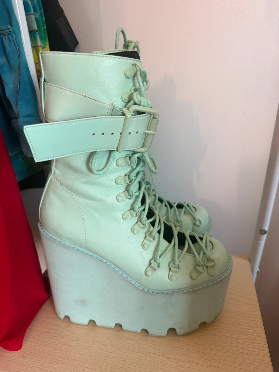 Size 7.5 Demonia Turquoise Boots - photo 3