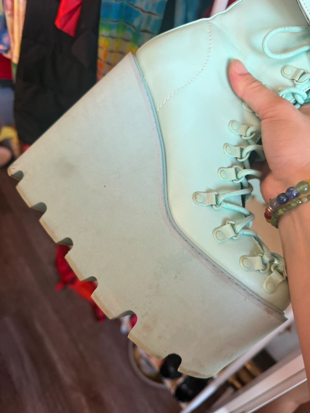 Size 7.5 Demonia Turquoise Boots - photo 4