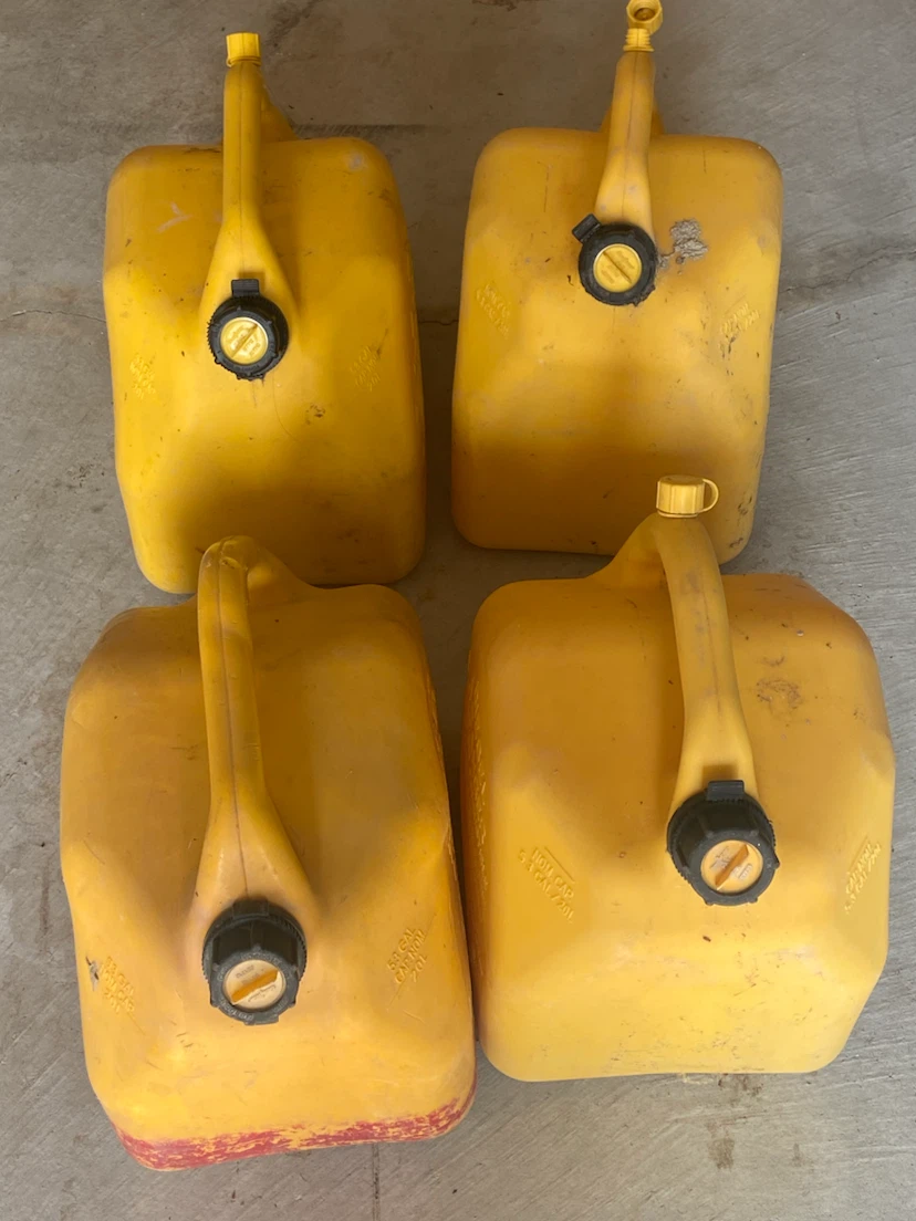 Yellow Plastic Gas Cans (Set of 4)