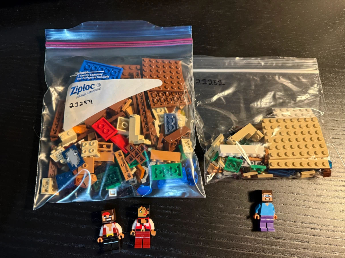 Pair of LEGO Minecraft Sets - #21259 and #21251