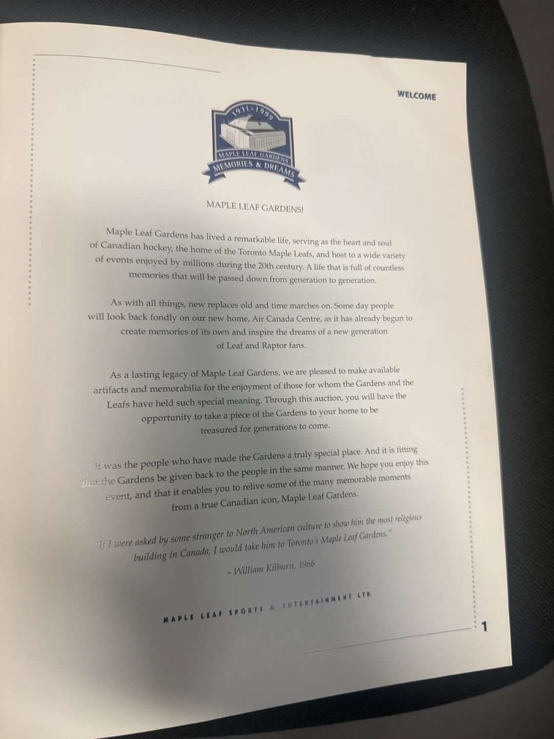 Maple Leaf Gardens Commemorative Album & Auction Catalogue - photo 3