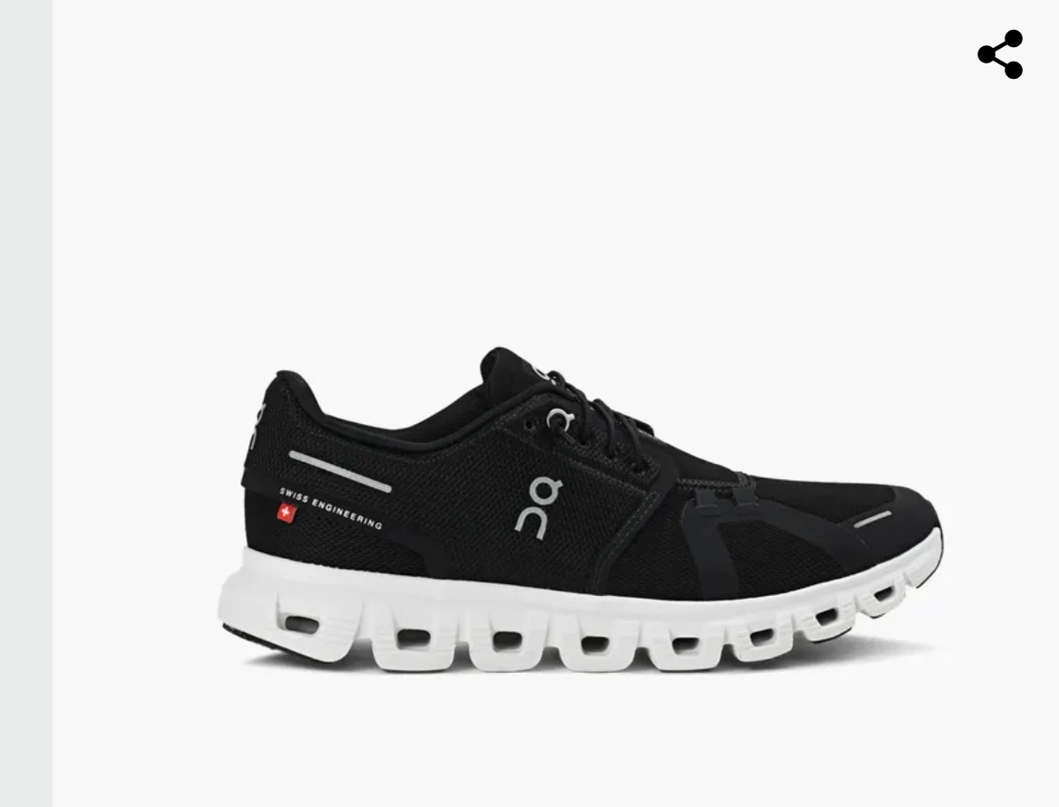 ON Cloud 6 Women's Running Shoes - Black/White - photo 3