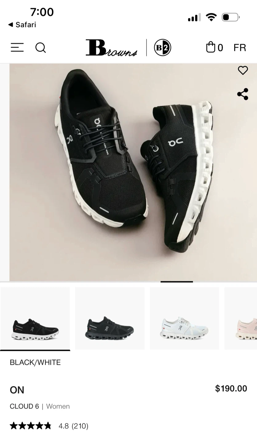 ON Cloud 6 Women's Running Shoes - Black/White - photo 5