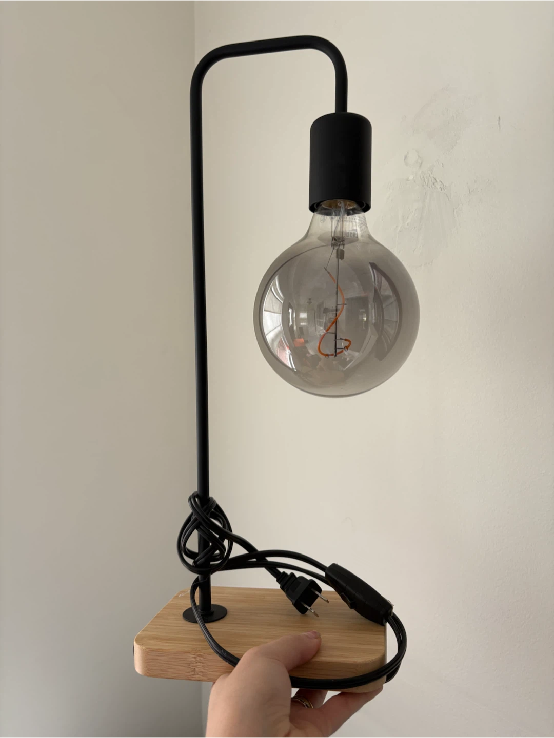 Modern Desk Lamp with Wood Base
