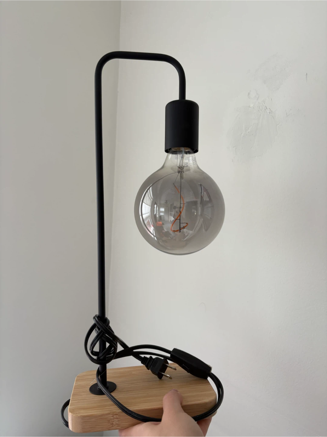 Modern Desk Lamp with Wood Base - photo 2