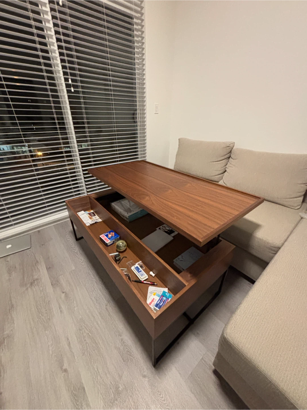 Lift Top Coffee Table with Storage - photo 2