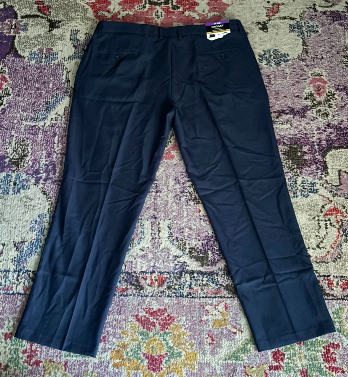 Haggar Men's Dress Pants Navy Size 40x30 - photo 3