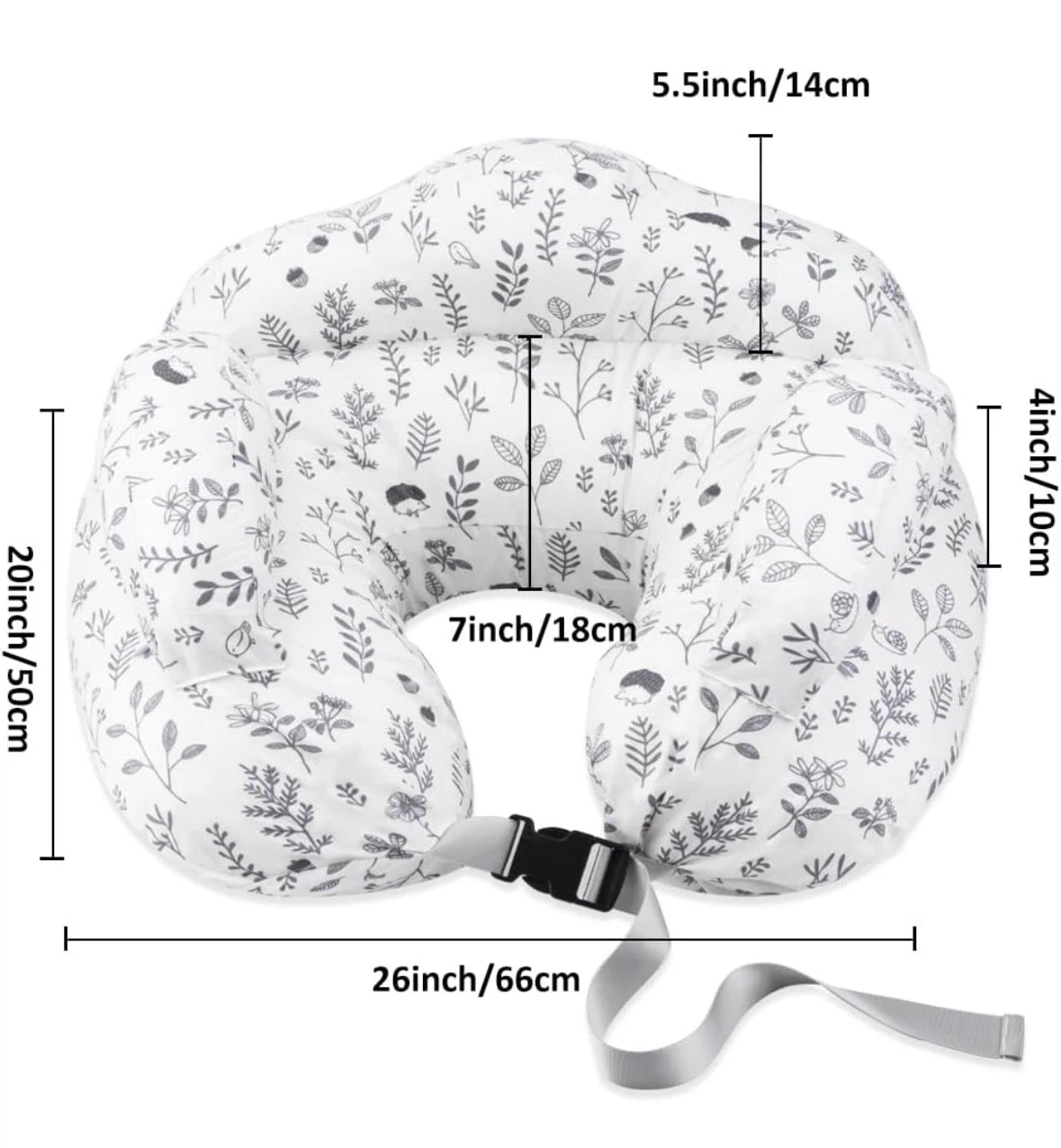 Floral Nursing Pillow with Buckle